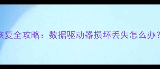 图片 ✨3步教程惠普数据恢复全攻略：数据驱动器损坏丢失怎么办？附详细操作流程✨2