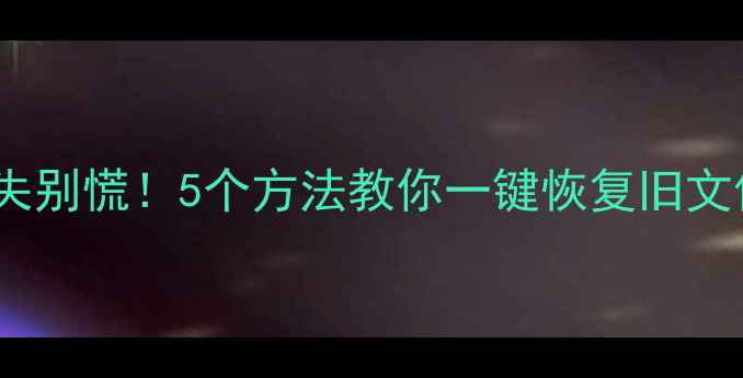 图片 ✨Excel表格数据丢失别慌！5个方法教你一键恢复旧文件（附详细教程）✨