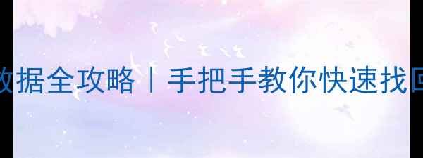 PDF文件恢复默认数据全攻略手把手教你快速找回丢失的重要资料