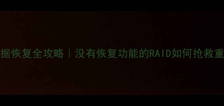 图片 ✨RAID数据恢复全攻略｜没有恢复功能的RAID如何抢救重要文件？