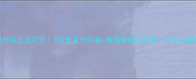 图片 ✨U盘分区无法打开？3步修复分区表+数据恢复全流程｜小白必看教程2