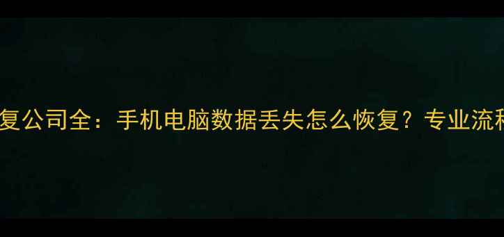 上海数据恢复公司全手机电脑数据丢失怎么恢复专业流程案例分享