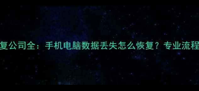 图片 ✨上海数据恢复公司全：手机电脑数据丢失怎么恢复？专业流程+案例分享✨1