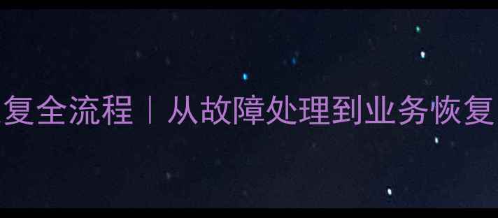 企业数据恢复全流程从故障处理到业务恢复的完整指南