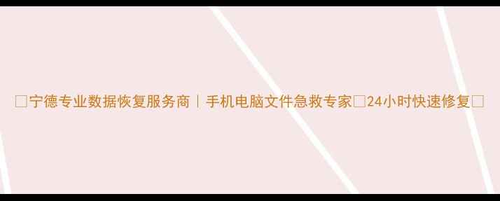 宁德专业数据恢复服务商手机电脑文件急救专家24小时快速修复