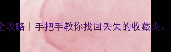 小蓝熊隐藏数据恢复全攻略手把手教你找回丢失的收藏夹历史记录和加密文件