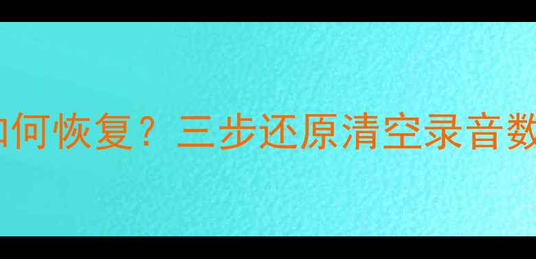图片 ✨录音文件清空后如何恢复？三步还原清空录音数据（附详细教程）2