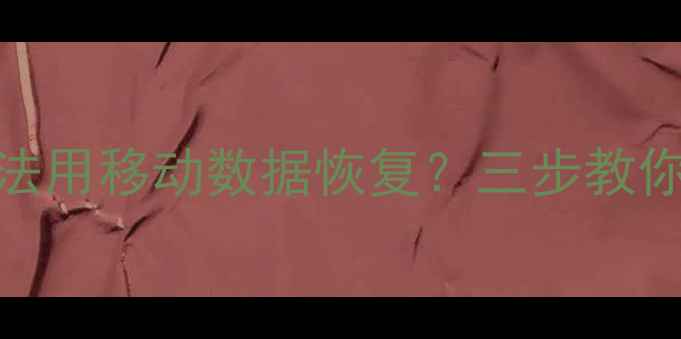 手机QQ聊天记录无法用移动数据恢复三步教你快速找回重要信息