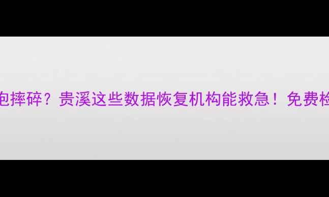 图片 ✨手机突然卡死水泡摔碎？贵溪这些数据恢复机构能救急！免费检测+高成功率攻略2