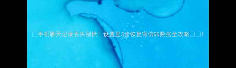 手机聊天记录丢失别慌设置里3步恢复微信QQ数据全攻略