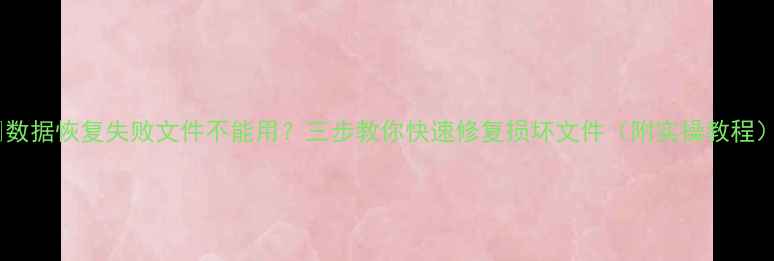 图片 ✨数据恢复失败文件不能用？三步教你快速修复损坏文件（附实操教程）1