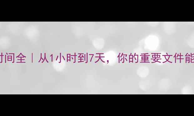 数据恢复时间全从1小时到7天你的重要文件能找回来吗
