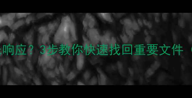 图片 ✨数据恢复显示未响应？3步教你快速找回重要文件（附免费工具）✨2