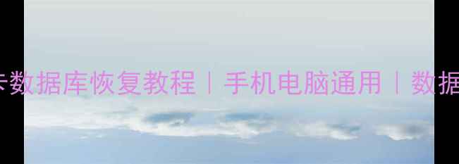 最新SD卡数据库恢复教程手机电脑通用数据不丢失