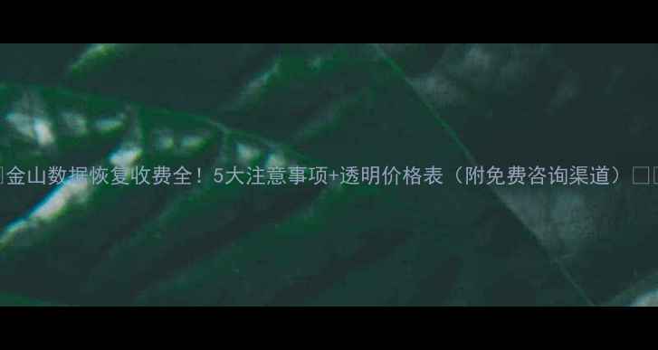 图片 ✨金山数据恢复收费全！5大注意事项+透明价格表（附免费咨询渠道）💻💾