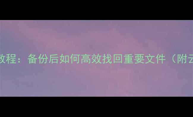 图片 一加手机数据恢复全流程教程：备份后如何高效找回重要文件（附云备份本地备份恢复指南）