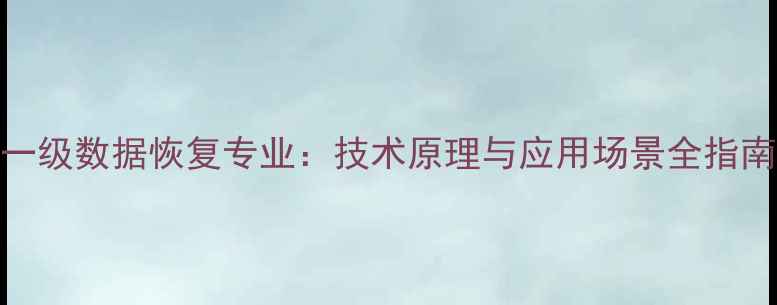 一级数据恢复专业技术原理与应用场景全指南