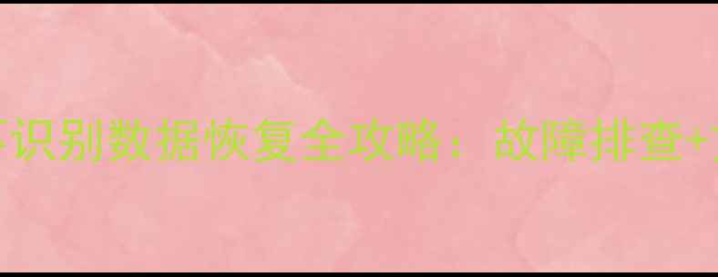 七彩虹SL300硬盘不识别数据恢复全攻略故障排查文件找回步骤详解