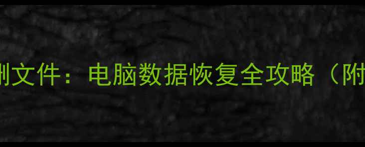 图片 三步恢复误删文件：电脑数据恢复全攻略（附详细教程）2