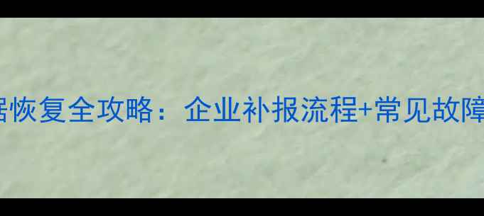 三证合一税控盘数据恢复全攻略企业补报流程常见故障处理数据备份方案
