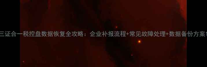 图片 三证合一税控盘数据恢复全攻略：企业补报流程+常见故障处理+数据备份方案1