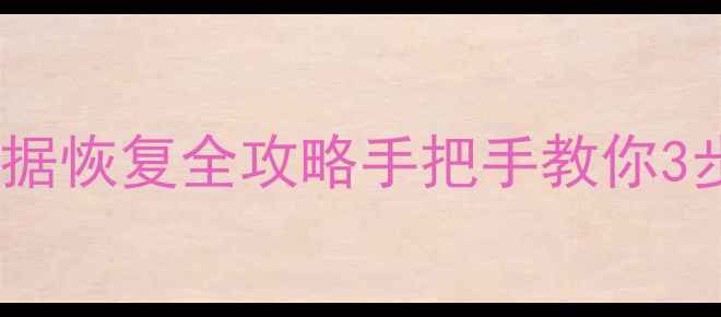 不用联网电脑数据恢复全攻略手把手教你3步找回误删文件
