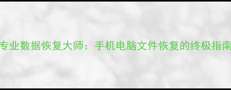 图片 专业数据恢复大师：手机电脑文件恢复的终极指南