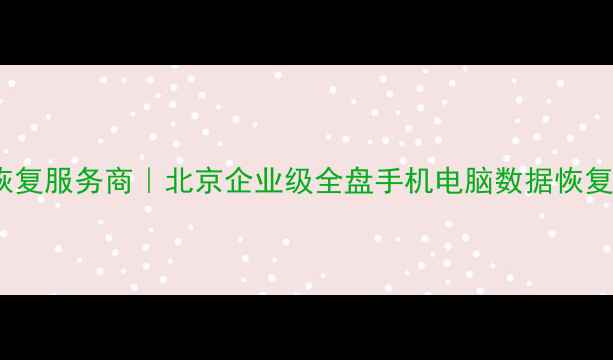 图片 专业数据恢复服务商｜北京企业级全盘手机电脑数据恢复解决方案1
