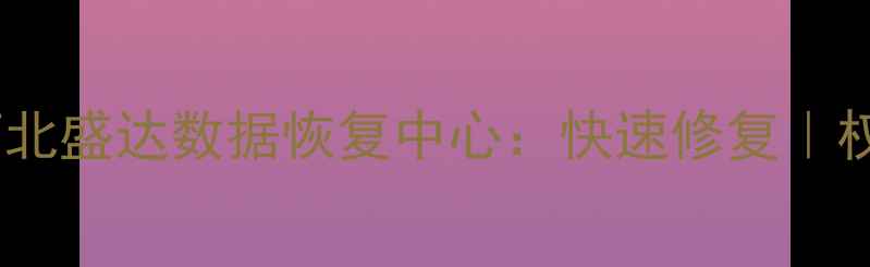 图片 专业数据恢复服务｜河北盛达数据恢复中心：快速修复｜权威机构｜24小时服务1