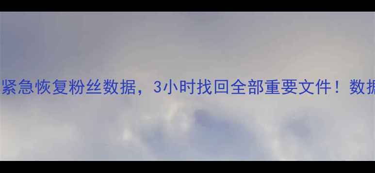 专业服务晚上紧急恢复粉丝数据3小时找回全部重要文件数据恢复全流程
