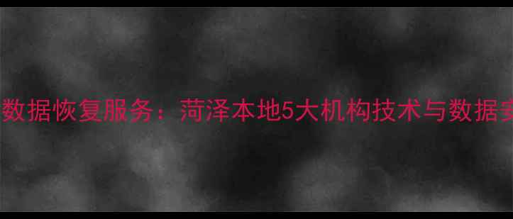 图片 专业电脑数据恢复服务：菏泽本地5大机构技术与数据安全指南1