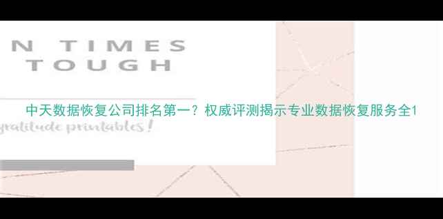 图片 中天数据恢复公司排名第一？权威评测揭示专业数据恢复服务全1