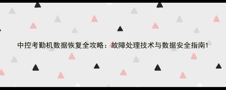 图片 中控考勤机数据恢复全攻略：故障处理技术与数据安全指南1