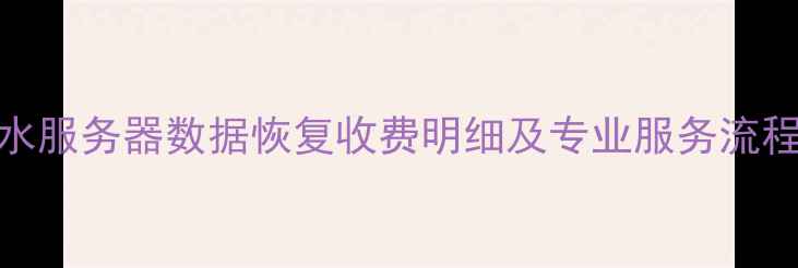 图片 丽水服务器数据恢复收费明细及专业服务流程全