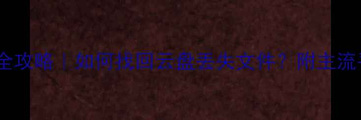 图片 云端数据恢复全攻略｜如何找回云盘丢失文件？附主流平台恢复指南1