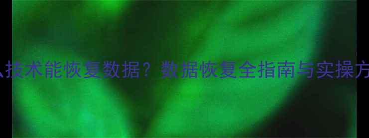 图片 什么技术能恢复数据？数据恢复全指南与实操方法2