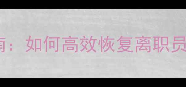图片 企业数据恢复全流程指南：如何高效恢复离职员工数据并规避法律风险2