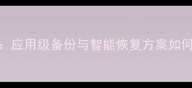 图片 企业级数据恢复全：应用级备份与智能恢复方案如何保障业务连续性？