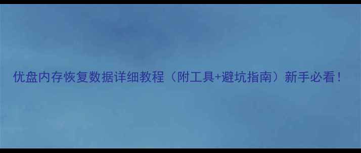 图片 优盘内存恢复数据详细教程（附工具+避坑指南）新手必看！