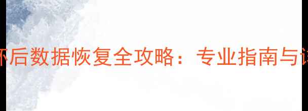 图片 优盘损坏后数据恢复全攻略：专业指南与详细教程