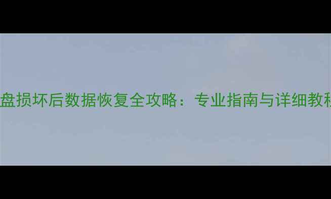 图片 优盘损坏后数据恢复全攻略：专业指南与详细教程1