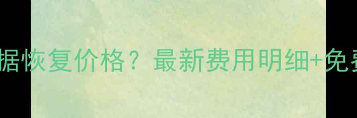 优盘损坏数据恢复价格最新费用明细免费检测攻略