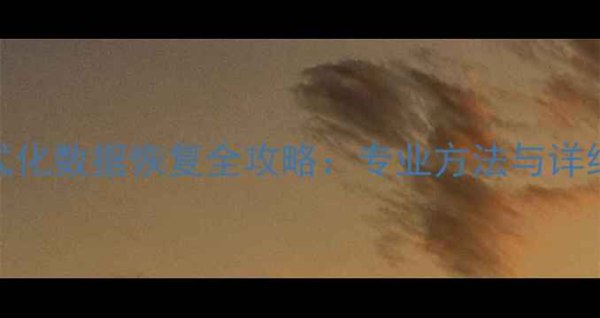 低格式化数据恢复全攻略专业方法与详细步骤
