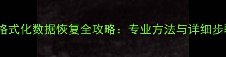 图片 低格式化数据恢复全攻略：专业方法与详细步骤1