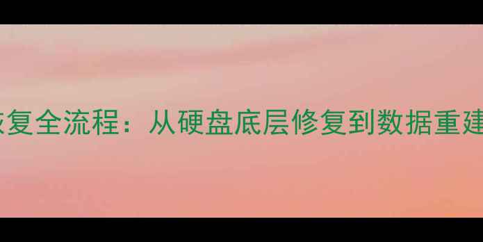 低级格式化数据恢复全流程从硬盘底层修复到数据重建的12步技术指南