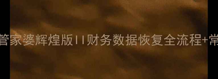 图片 保姆级教程管家婆辉煌版II财务数据恢复全流程+常见问题解决