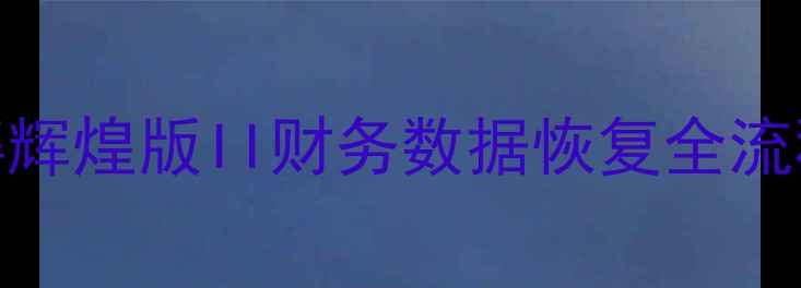 保姆级教程管家婆辉煌版II财务数据恢复全流程常见问题解决
