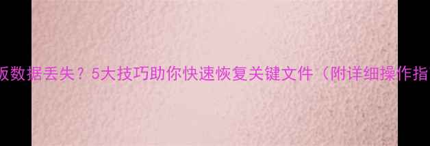 图片 保护板数据丢失？5大技巧助你快速恢复关键文件（附详细操作指南）2