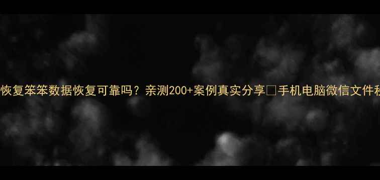 图片 免费数据恢复笨笨数据恢复可靠吗？亲测200+案例真实分享🔥手机电脑微信文件秒回溯！2