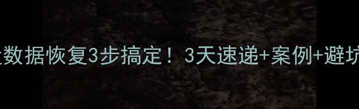 图片 公司硬盘数据恢复3步搞定！3天速递+案例+避坑指南🔥1